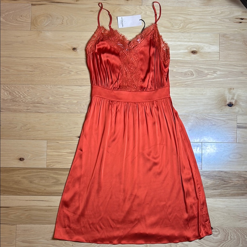 NWT Scotch & Soda Dance All Night Orange Camo Slip Dress | Size 38 (Size 8)